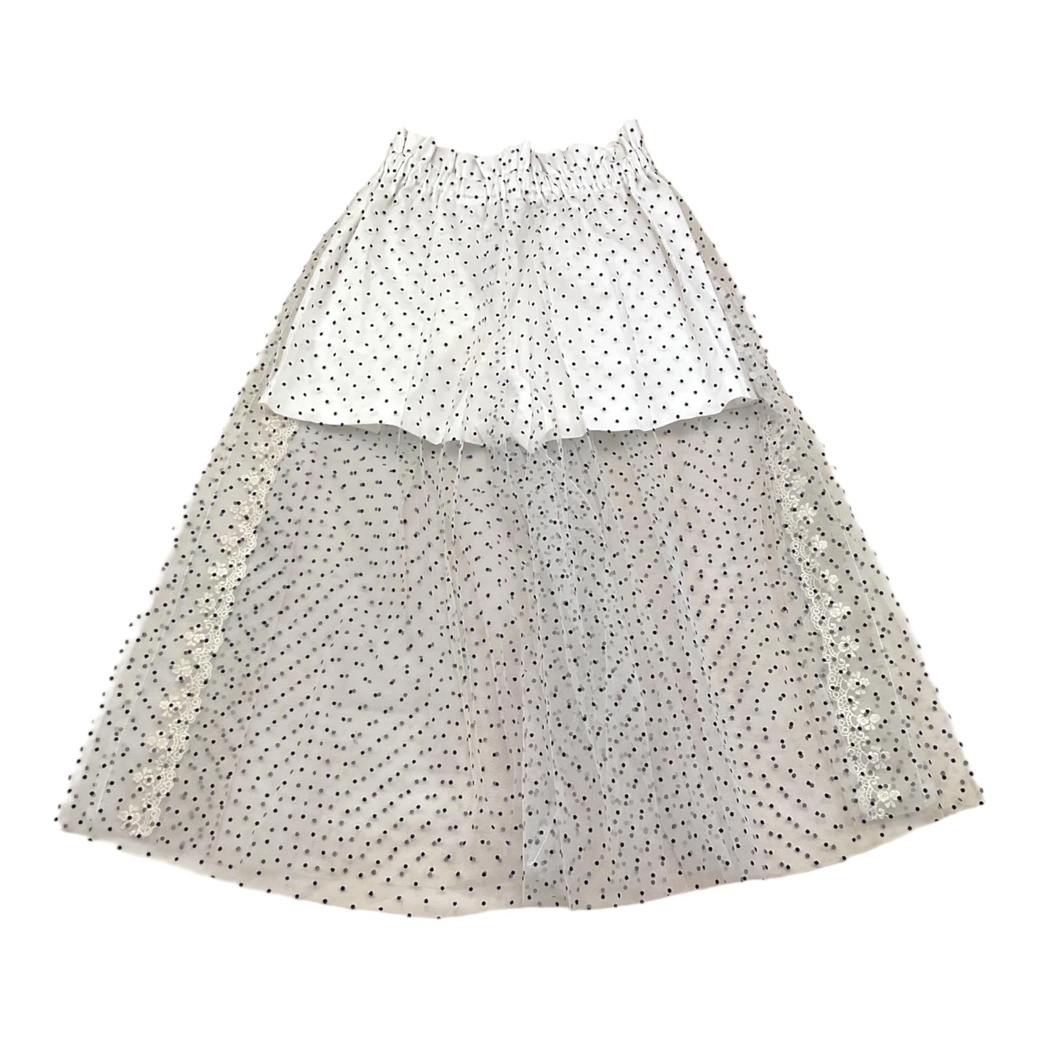 A' La Page PantaloneTinta Unita In Tulle con Pois per Bambina PAPAVERO BIANCO A' LA PAGE 