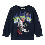 NAME.IT felpa chiusa girocollo tinta unita con stampa in contrasto Blu per Neonato 13236309 BLU NAME.IT 