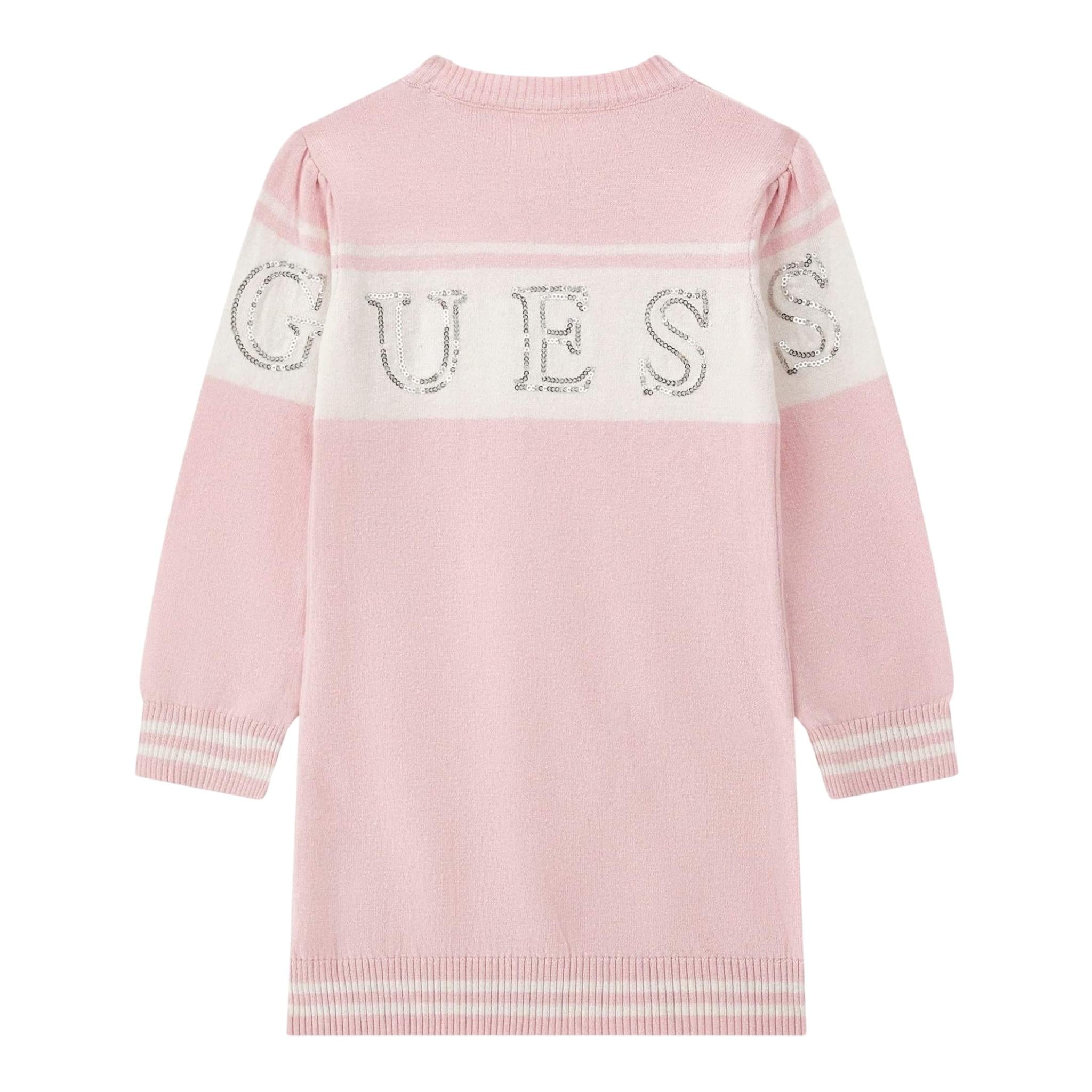 GUESS abito in maglia tinta unita con stampa Rosa per Bambina K4YK01Z3GW0X ROSA GUESS 