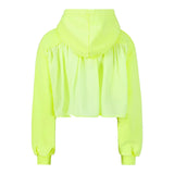Vicolo Closed Hoodie Einfarbig Crop Modell Gelb Für Mädchen