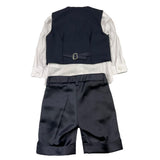 Carlo Pignatelli 3-teiliges Set Weste-Hemd-Bermudashorts- Blau für Neugeborene