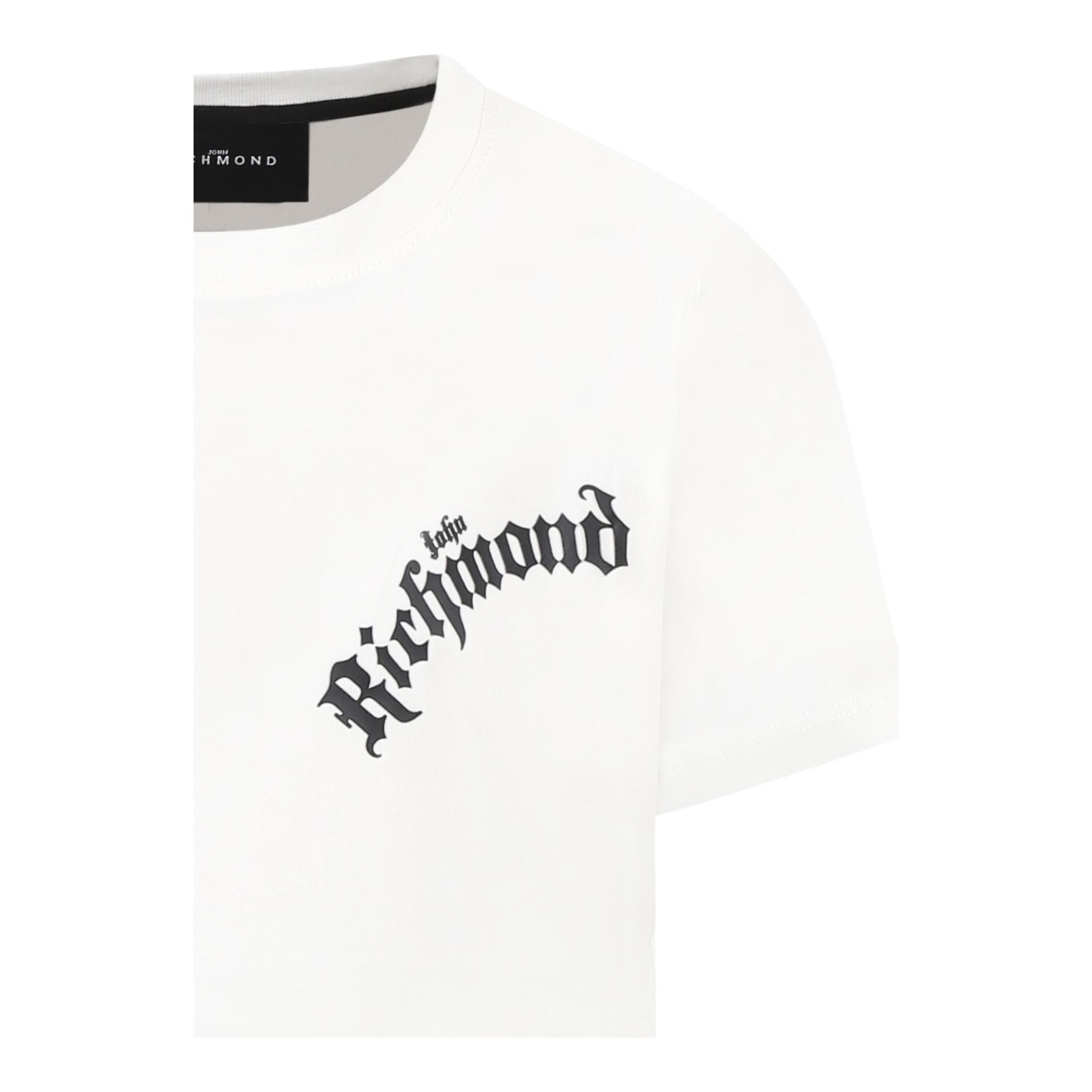 John Richmond T-Shirt Girocollo Tinta Unita con Stampa per Bambino RBP25057TS BIANCO JOHN RICHMOND 