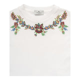 Etro T-Shirt Rundhals Einfarbig Mit Stickerei Weiß Für Mädchen