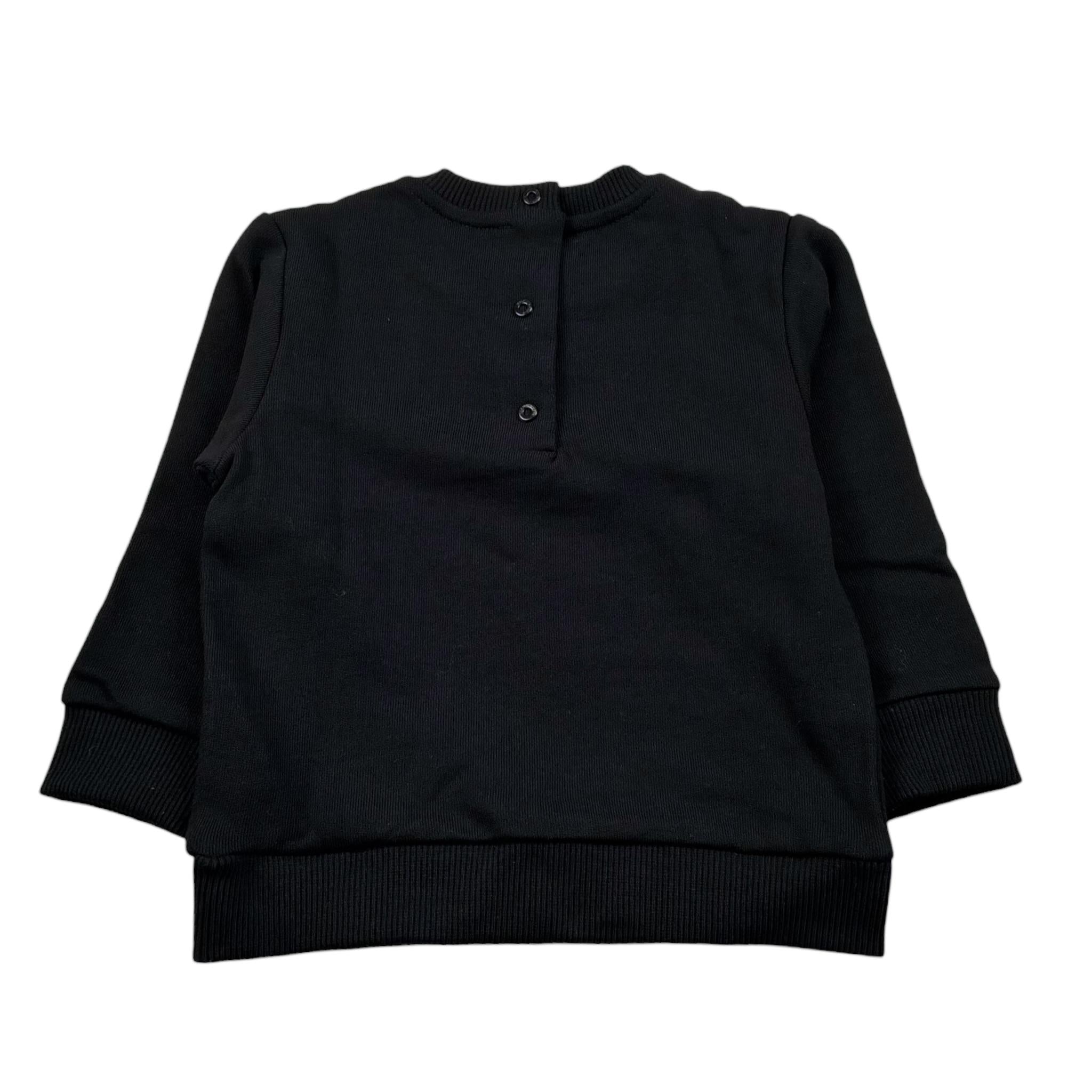 Balmain Felpa Chiusa Girocollo tinta unita con Logo Nero per Bambino BV4560X NERO BALMAIN 