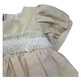 Le Bebe Abito Mezza Manica Tinta Unita con Cinturino per Neonata LBG6324 BEIGE LE BEBE 
