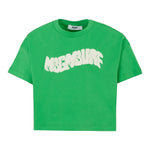 Msgm T-Shirt Girocollo Tinta Unita con Stampa Logo per Bambina S5MSJGTH240 VERDE MSGM 
