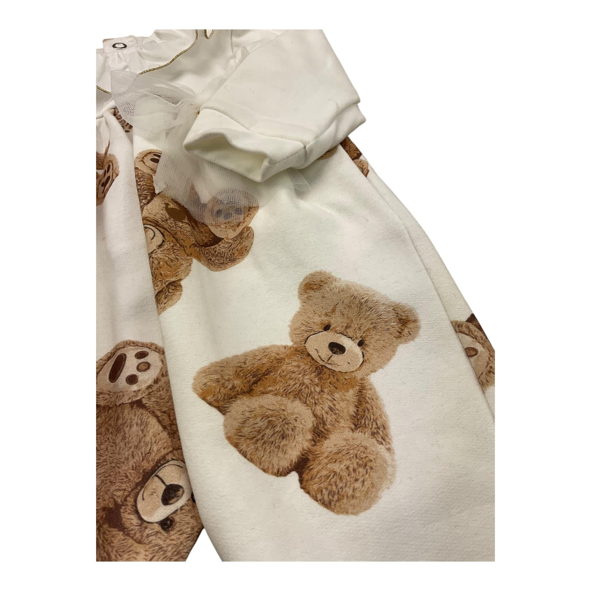 LE BEBE' tutina tinta unita con stampa Bianco per Neonata LBG6037 BIANCO LE BEBE' 