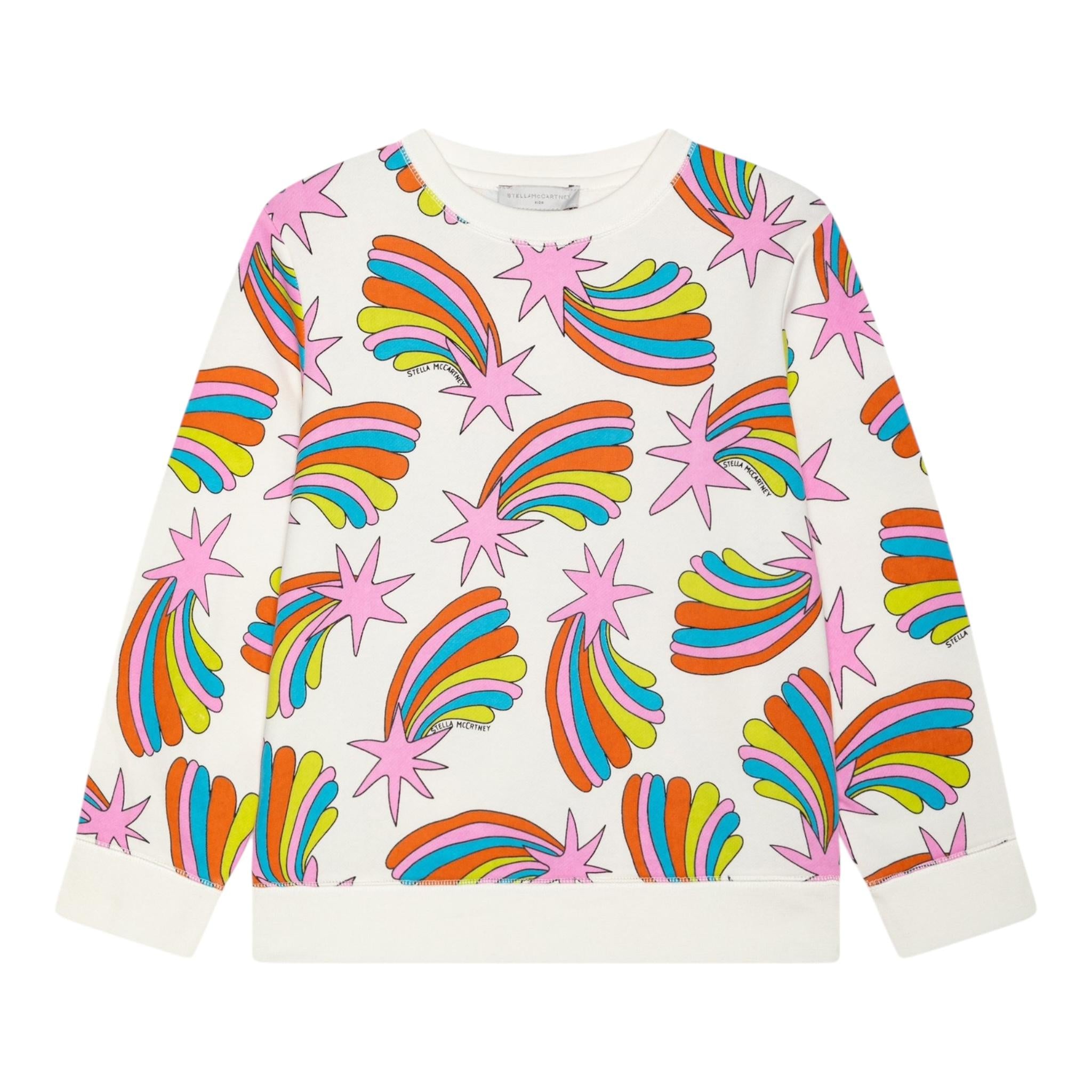 STELLA McCARTNEY felpa tinta unita girocollo con stampa Bianco per Bambina TV4B30 BIANCO STELLA McCARTNEY 