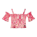 Guess Top Einfarbig mit abstraktem rosa Muster für Mädchen