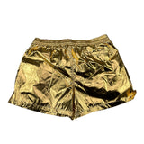 Minimalistisches einfarbiges Kostüm mit goldener elastischer Taille für Jungen