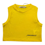 Hinnominate Einfarbiges Tanktop mit Rundhalsausschnitt und gelbem Aufdruck für Mädchen