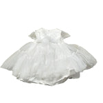 Le Bebe' Abito Cerimonia Tinta Unita con Tulle per Neonata LBG3930 BIANCO LE BEBE' 