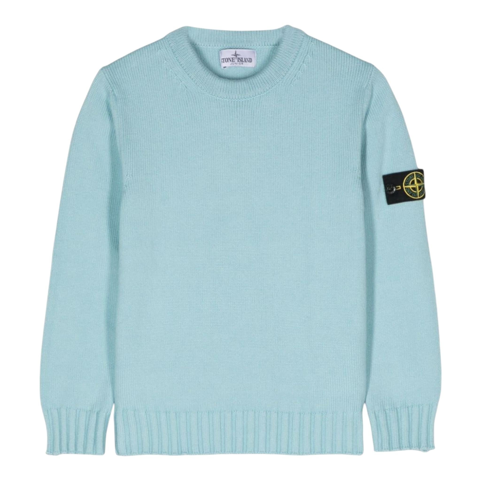 STONE ISLAND maglia tinta unita girocollo ton logo Azzurro per Neonato 8116515A2N AZZURRO STONE ISLAND 