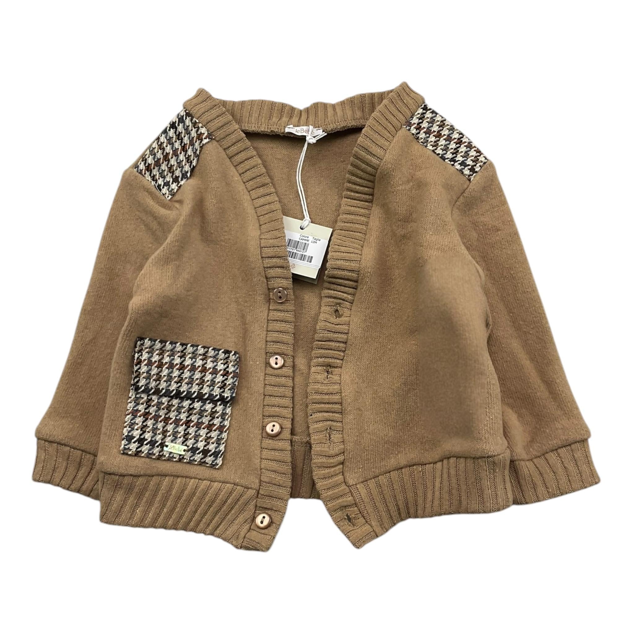 LE BEBE' cardigan tinta unita con microfantasia Cammello per Neonato LBB5184 CAMMELLO LE BEBE' 