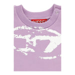 Diesel Felpa Chiusa Girocollo Tinta Unita con Stampa per Neonata K00631 LILLA DIESEL 