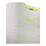 Freddy Einfarbiges Rundhals-T-Shirt mit Glitzer-Print Weiß für Mädchen