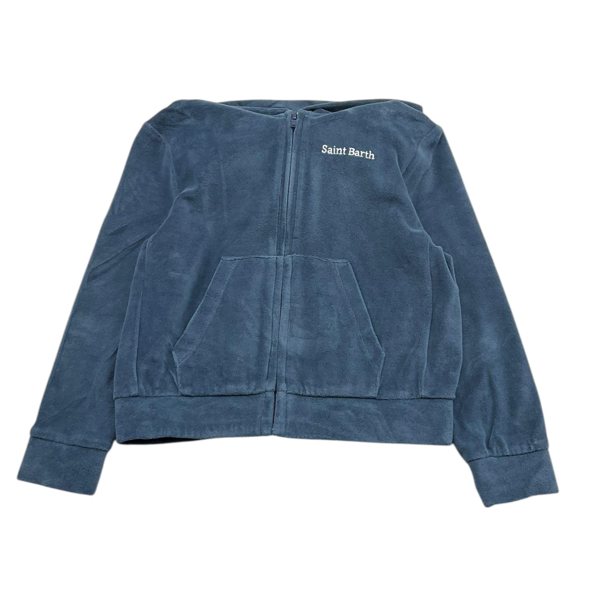 SAINT BARTH felpa tinta unita con zip e cappuccio Blu per Bambina DAIANA BLU SAINT BARTH 