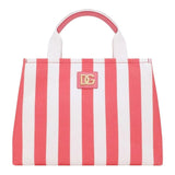 Dolce &amp; Gabbana – Tasche für Mädchen in Weiß/Rosa mit Streifenmuster