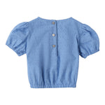 Sarabanda Top Tinta Unita Traforato per Bambina 0B357 AZZURRO SARABANDA 