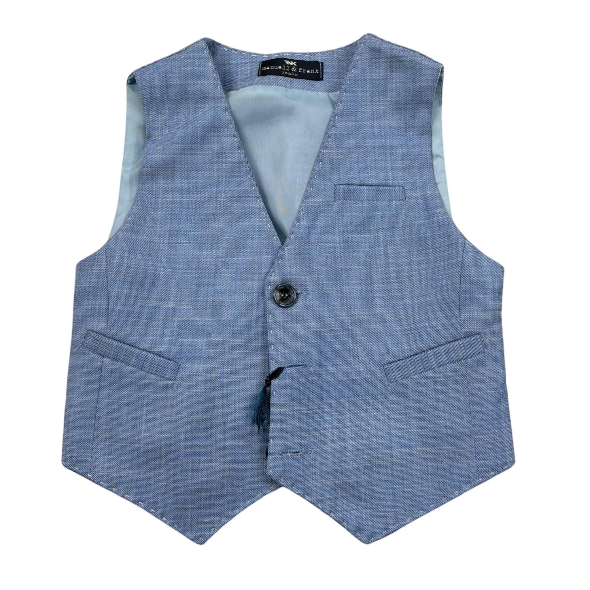 Manuel & Frank Gilet Tinta Unita con Bottoni per Neonato MF5247N AZZURRO MANUEL & FRANK 