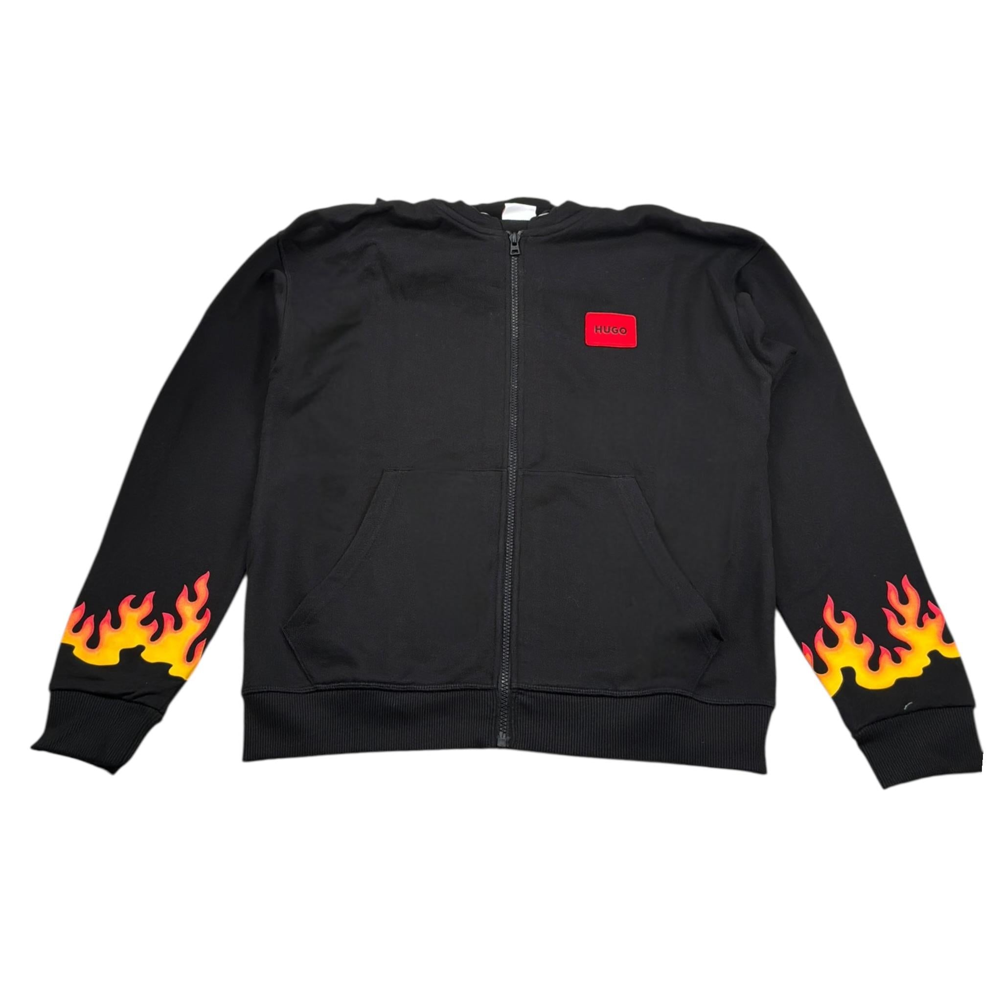 Hugo  Felpa tinta unita con Zip E Caappuccio Nero per Bambino G00031 NERO HUGO 