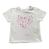 Please T-Shirt Rundhals Einfarbig mit Kontrastdruck Weiß für Baby Mädchen