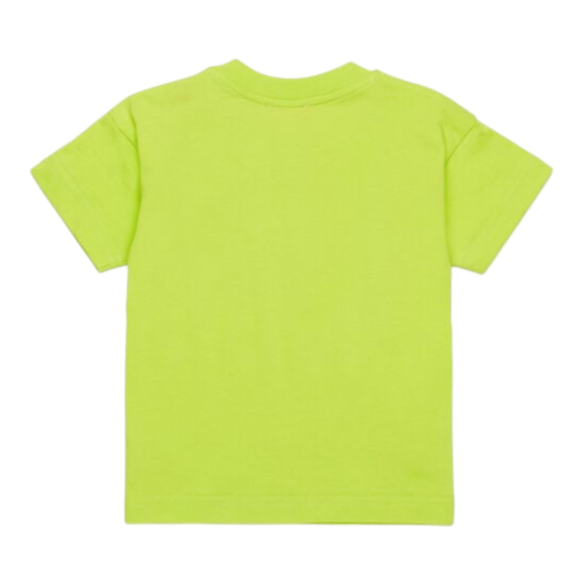 Diesel T-Shirt Girocollo tinta unita con Stampa Verde Fluo per Neonato K00569XX VERDE FLUO DIESEL 