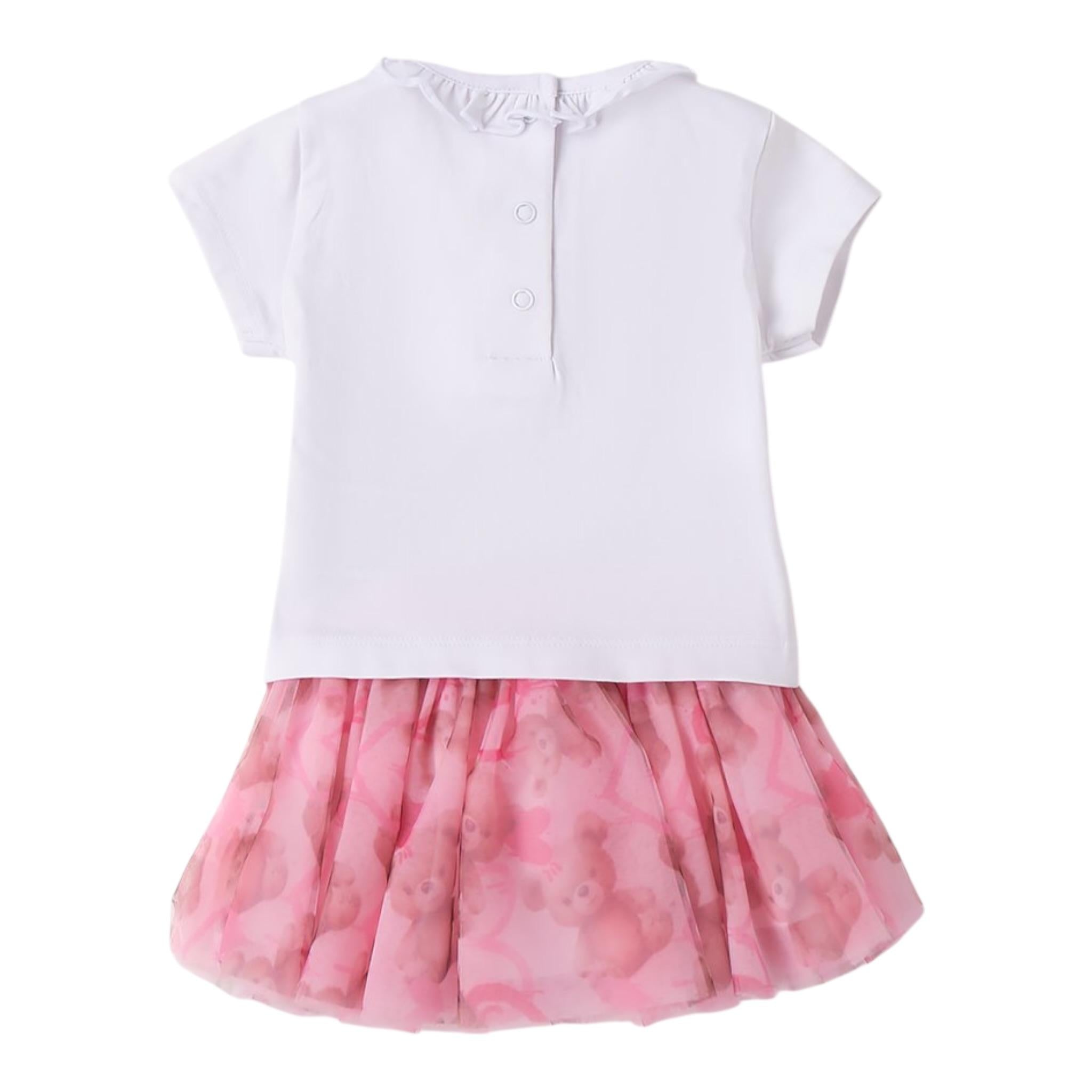 Mini Banda Completo 2 Pezzi T-Shirt-Gonna per Neonata 3B754XX BIANCO/ROSA MINI BANDA 