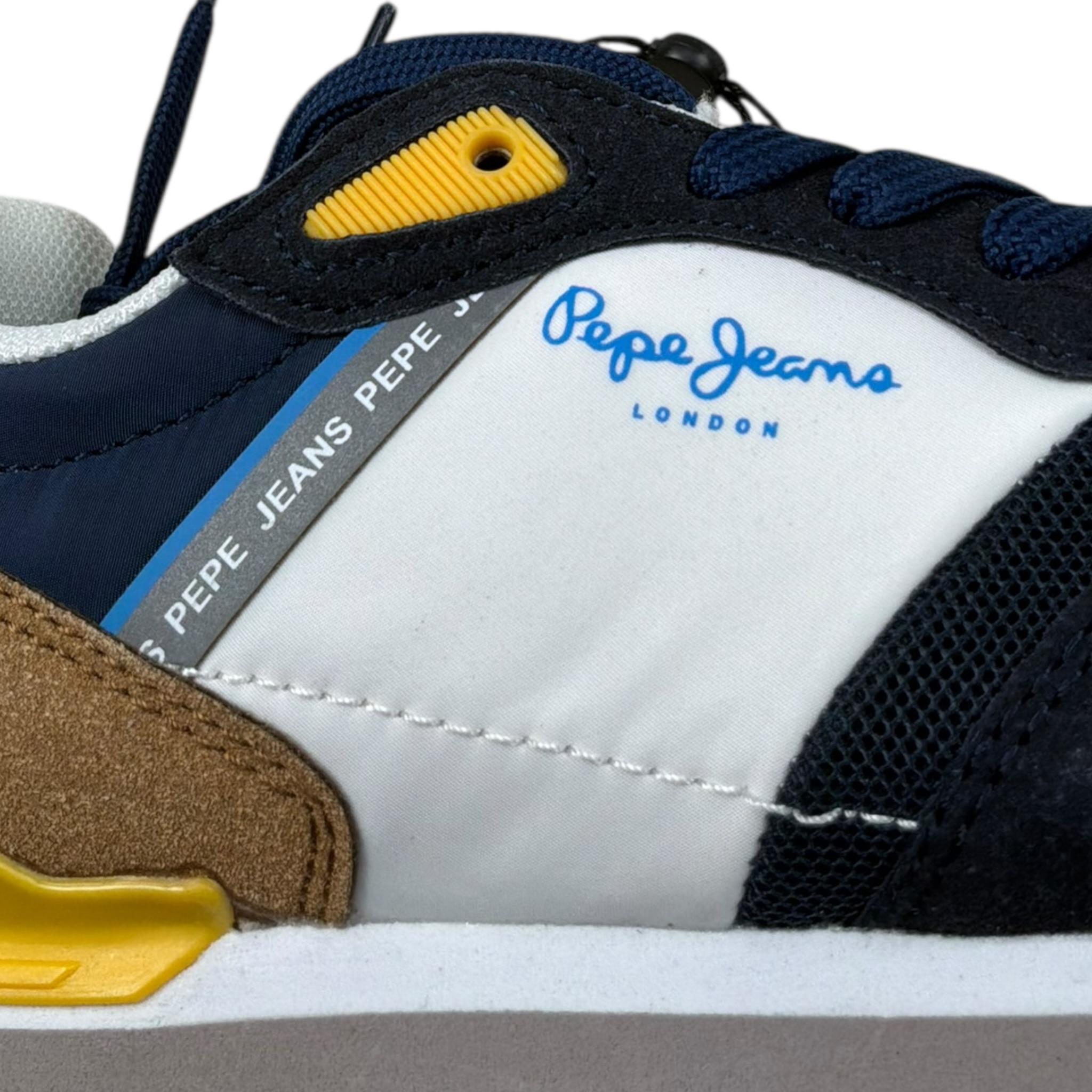 Pepe Feamo Sneakers Triclore con Lacci per Bambino PBS40014 BLU PEPE JEANS 