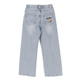 Moschino Jeans Tinta Unita con Ricami per Bambina HDP06B AZZURRO MOSCHINO 