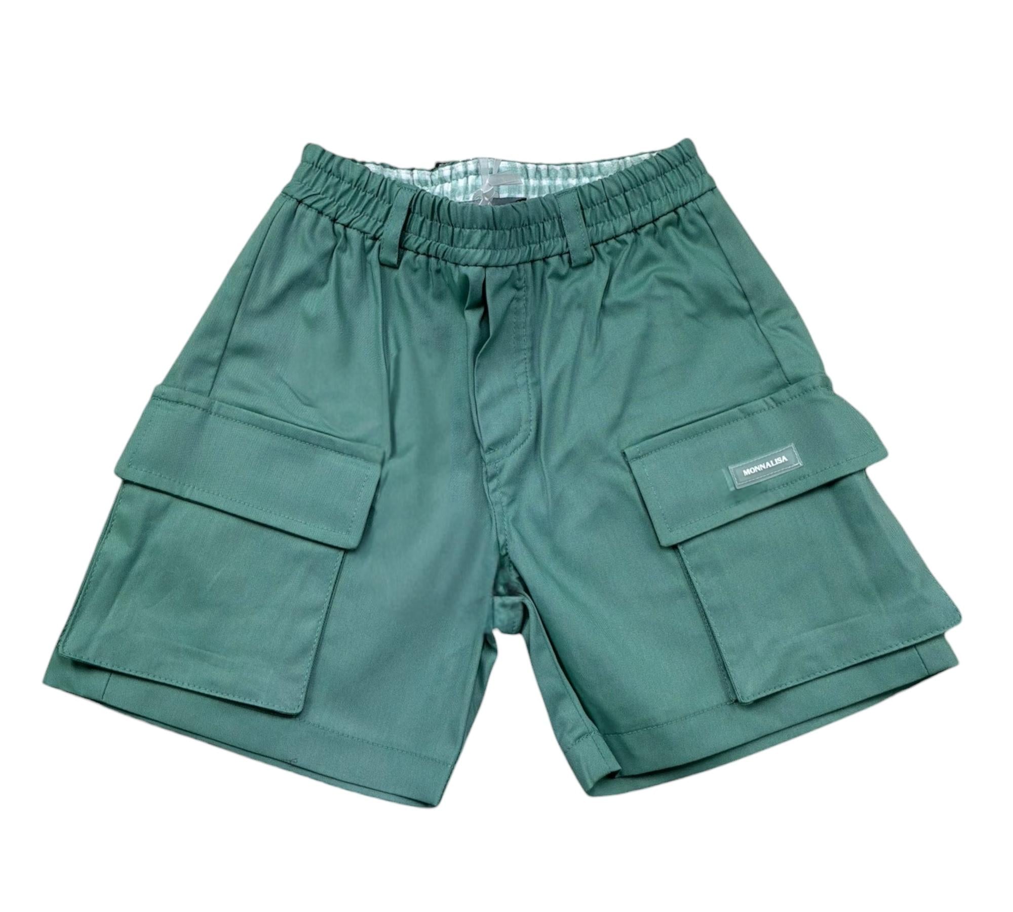 Monnalisa Bermuda Tinta Unita con Elastico In Vita per Bambino 28E402 VERDE MONNALISA 