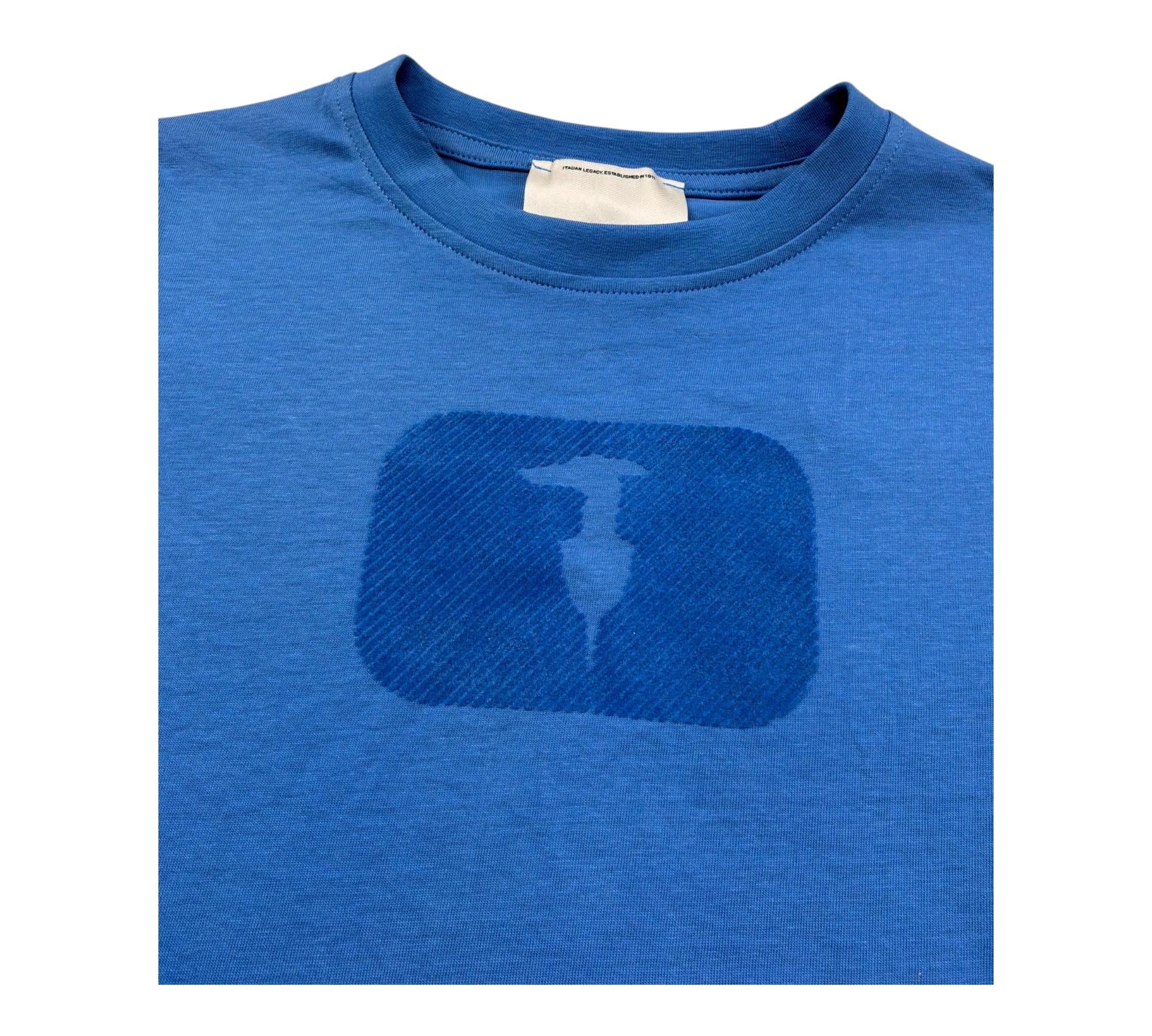 Trussardi T-Shirt Girocollo Tinta Unita con Stampa per Bambino TBP26096TS BLU TRUSSARDI 