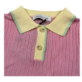 Manila Grace Polo Mezza Manica Tinta Unita con Colletto E Profili Maniche In Contrasto per Bambina 403MMBS25 ROSA MANILA GRACE 