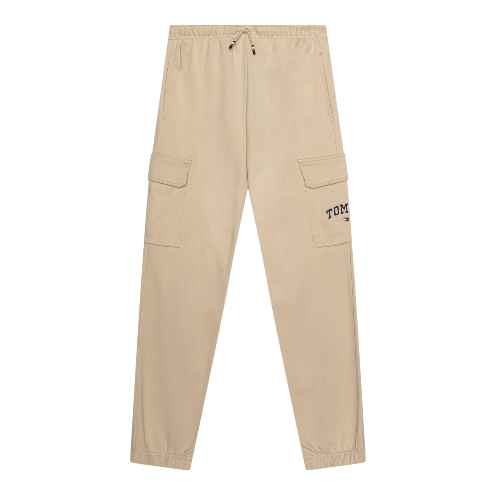 TOMMY HILFIGER pantalone tuta tinta unita cn logo Beige per Bambino KB0KB09120 BEIGE TOMMY HILFIGER 