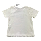 Aventiquattrore Einfarbiges T-Shirt mit Rundhalsausschnitt und cremefarbenem Aufdruck für Neugeborene