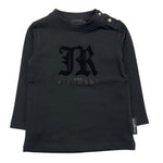JOHN RICHMOND shirt girocollo tinta unita con stampa logo Nero per Neonato RIA25004TS NERO JOHN RICHMOND 