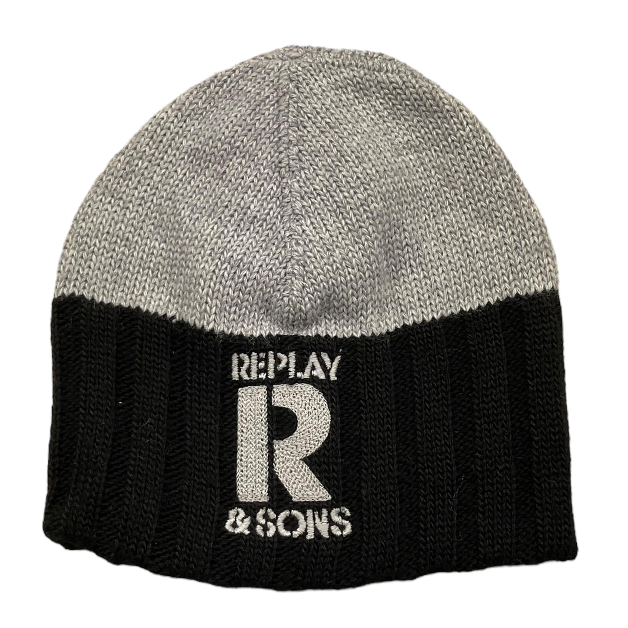 REPLAY & SONS cappelli bicolore con logo Grigio per Bambino R2141 GRIGIO REPLAY & SONS 