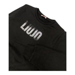 LIU JO felpa girocollo tinta unita con stampa Nero per Bambina GF4025 NERO LIU JO 