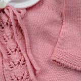Le Coconne Tutina Tinta Unita con Ricami E Colletto per Neonata LCN0587 ROSA LE COCONNE 