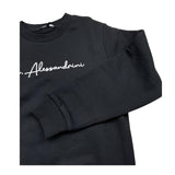 DANIELE ALESSANDRINI felpa girocollo tinta unita con stampa Nero per Bambino 1231F00077XXXX NERO DANIELE ALESSANDRINI 