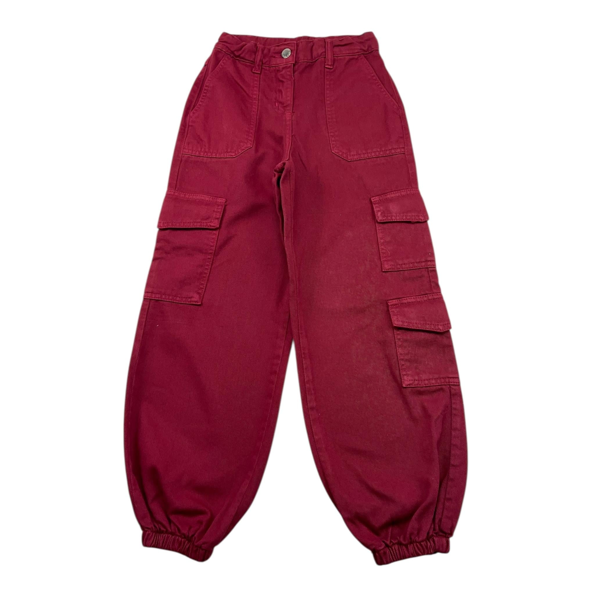 NAICE pantalone tinta unita con girovita regolabile Bordeaux per Bambina 27242 BORDEAUX NAICE 
