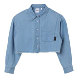 Aspesi Schlichtes blaues Jeans-Crop-Shirt für Mädchen
