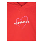 DSQUARED2 felpa chiusa cn cappuccio tinta unita con stampa logo Rosso per Bambina DQ2441 ROSSO DSQUARED2 