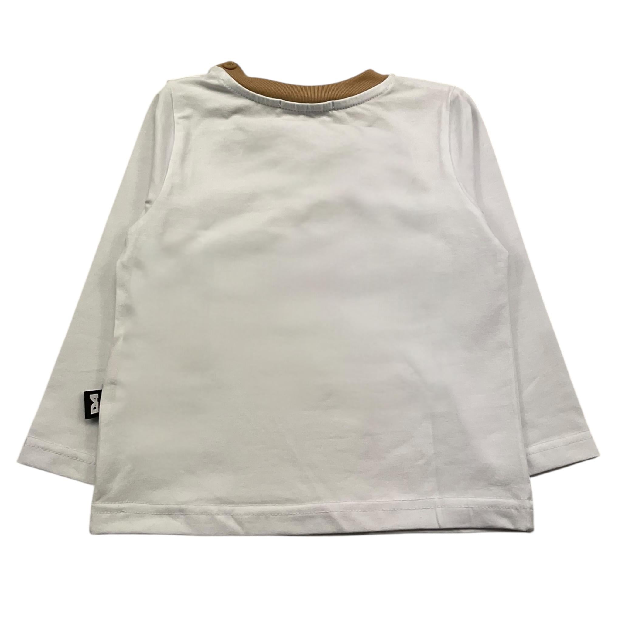 DANIELE ALESSANDRINI shirt girocollo tinta unita con stampa logo Bianco per Neonato 1291M00030 BIANCO DANIELE ALESSANDRINI 