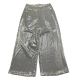Met Pantalone Tinta Unita con Girovita Regolabile per Bambina ME335 ARGENTO MET 