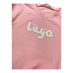 LIU JO shirt girocollo tinta unita con stampa brillantinata Rosa per Neonata KF4069J0088N ROSA LIU JO 