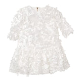 Mimisol Schlichtes Kleid mit weißen Applikationen für Mädchen