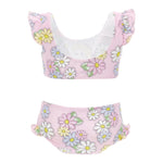 Monnalisa Costume 2 Pezzi Fascia-Slip Tinta Unita con Stampa per Bambina 39E047J ROSA MONNALISA 
