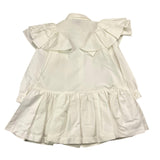 Simonetta Langarm-Hemdkleid, einfarbig, mit weißen Rüschen für Baby-Mädchen