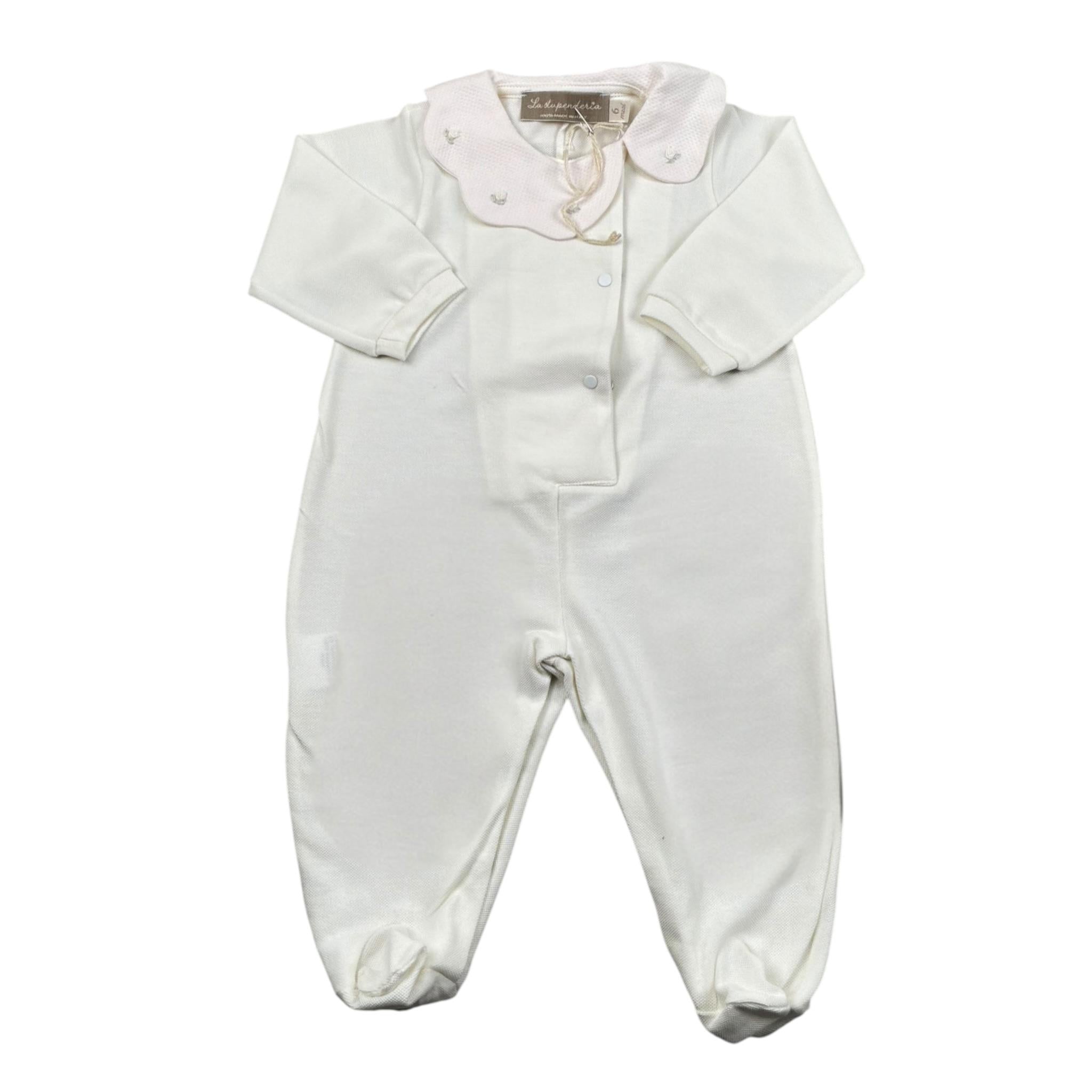 La Stupenderia Tutina Tinta Unita con Stampa per Neonata TBTT67 PANNA/ROSA LA STUPENDERIA 